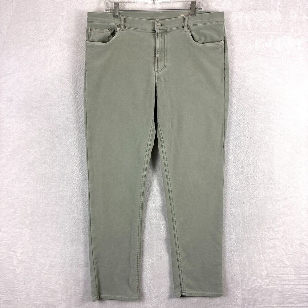 Faherty Pants Mens 38x30 Green Stretch Terry Preppy Classic Outdoor Huckberry